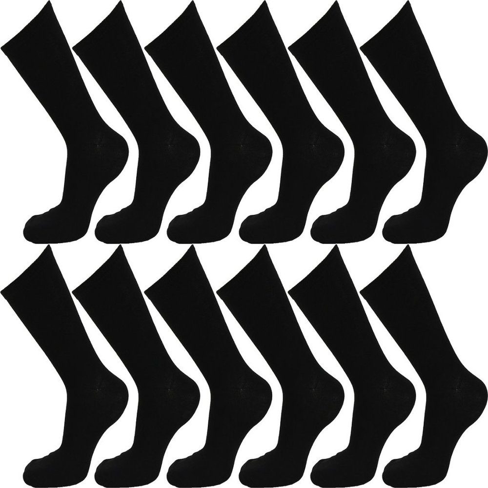12 Pairs Mens Black Dress Casual Socks Size 10-13 NWT